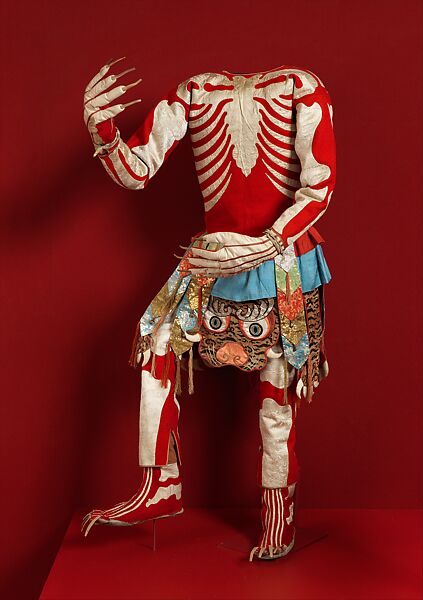 Skeleton Dance Costume, Silk and flannel, Tibet