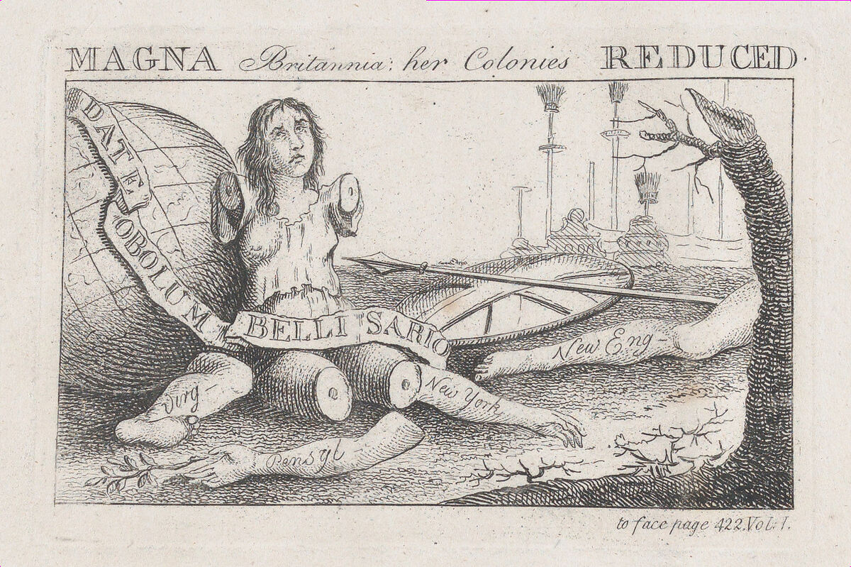 Magna Britannia: Her Colonies Reduced, Benjamin Franklin  American, Etching and engraving