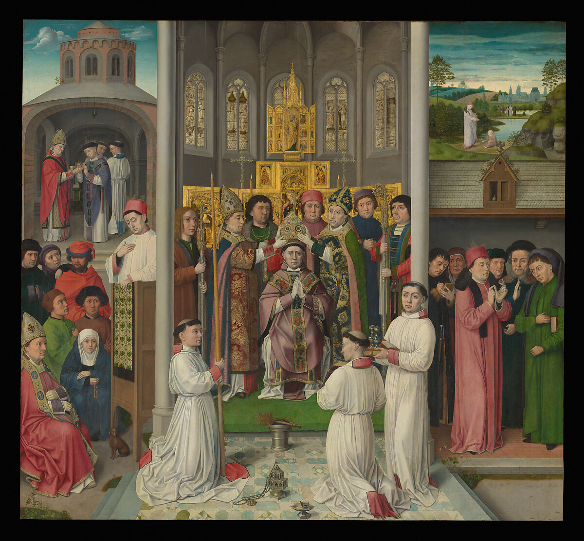 Scenes from the Life of Saint Augustine of Hippo, Master of Saint Augustine Netherlandish, Oil, gold, and silver on wood, Netherlandish