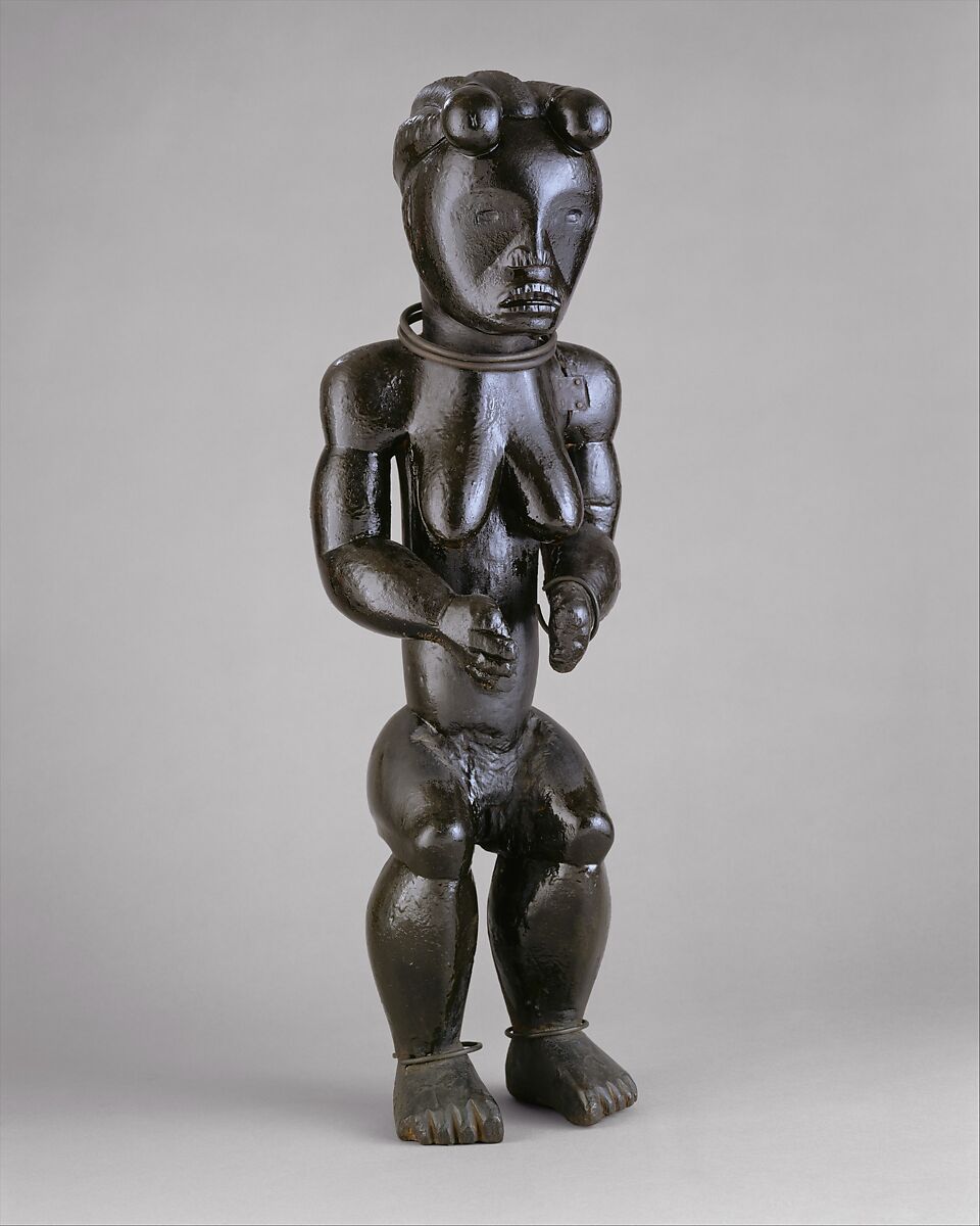 Eyema byeri (reliquary guardian figure), Okak-Fang artist, Wood, copper alloy, palm oil, Okak-Fang peoples