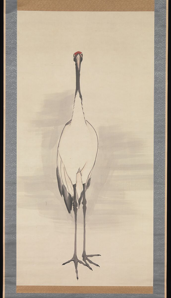 Cranes, Nagasawa Rosetsu 長澤蘆雪  Japanese, Pair of hanging scrolls; ink and color on paper, Japan
