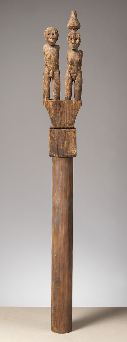 Hazomanga finial, Sakalava artist, Katrafay wood (Cedrelopsis grevei), pigment, Sakalava peoples