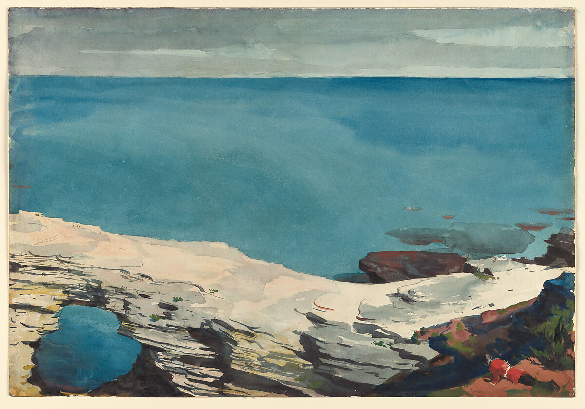 Natural Bridge, Bermuda, Winslow Homer American, Watercolor and graphite on white wove paper, American