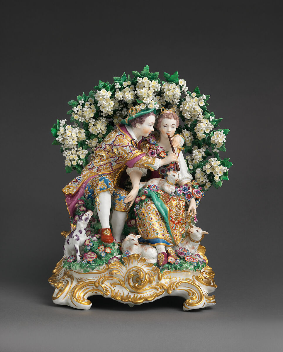 The Music Lesson, Chelsea Porcelain Manufactory British, Soft-paste porcelain, British, Chelsea