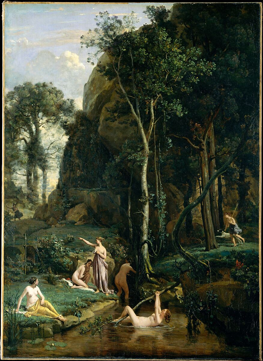 Diana and Actaeon (Diana Surprised in Her Bath), Camille Corot French, Oil on canvas