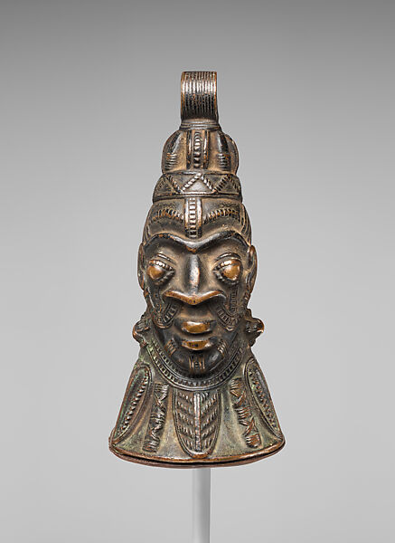 Crown bell head copy, Unknown caster, after Lower Niger Valley Bronze Industries, Copper alloy, Lower Niger Bronze Industry