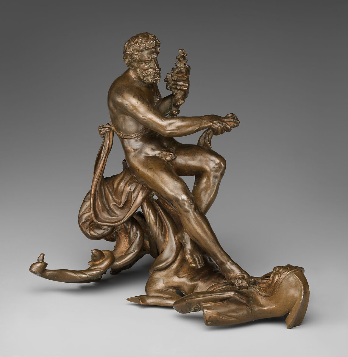Hercules Overcoming Nereus On His Way to the Garden of the Hesperides, Adriaen de Vries Netherlandish, Bronze, Netherlandish, probably Prague