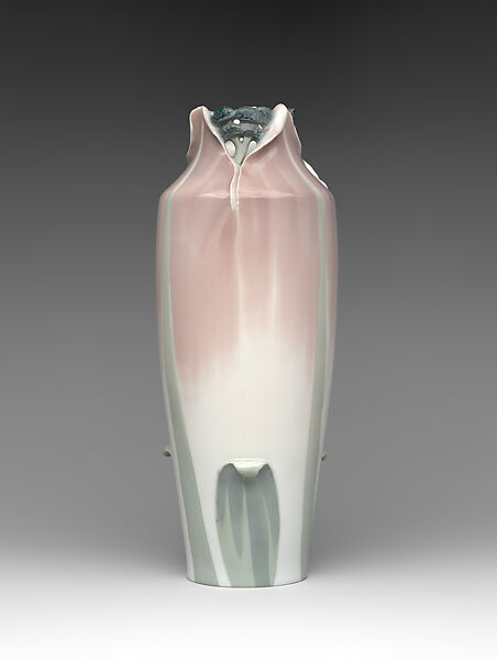 Vase with flowering plant, Rörstrand Factory  Swedish, Glazed porcelain, Swedish, Stockholm