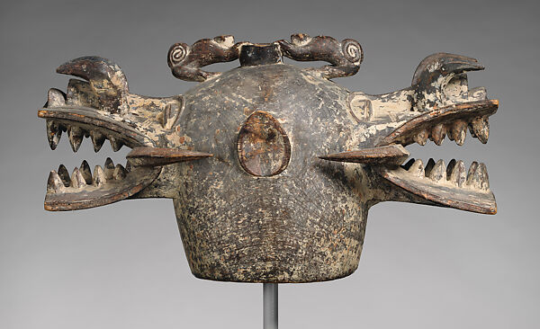 Wanyugo (helmet mask with two faces), Senufo artist, Wood, pigment, Senufo peoples