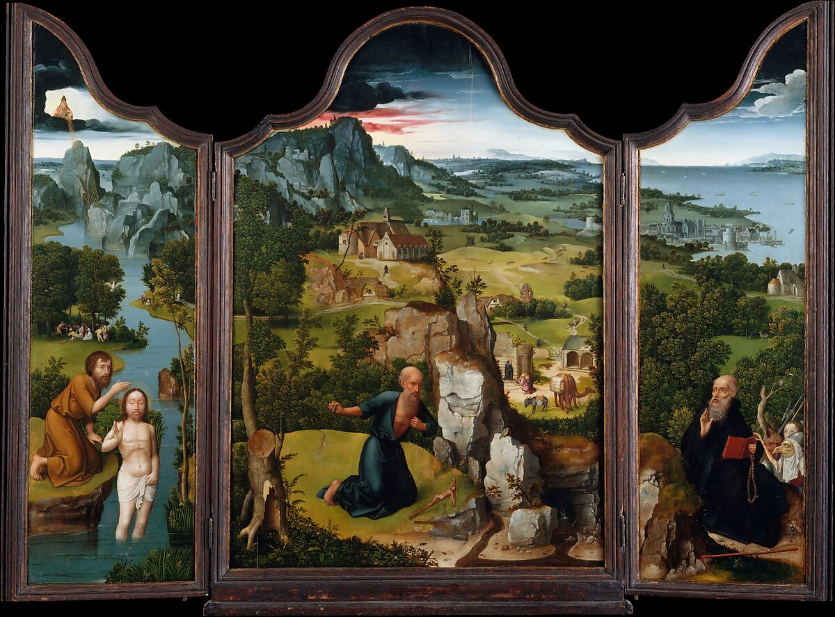 The Penitence of Saint Jerome, Joachim Patinir Netherlandish, Oil on wood