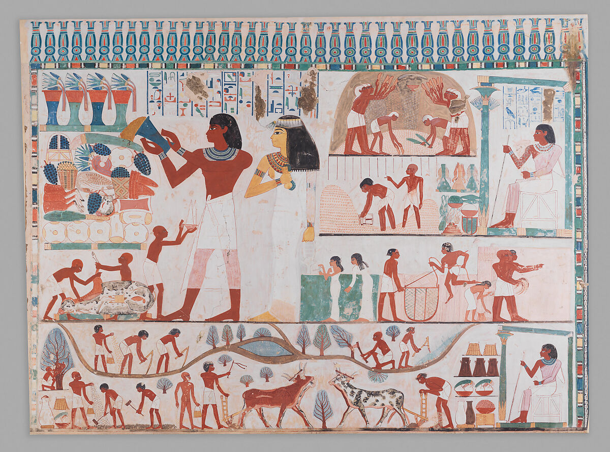 East Wall, South Side of Nakht's Offering Chapel, Norman de Garis Davies, Tempera on paper