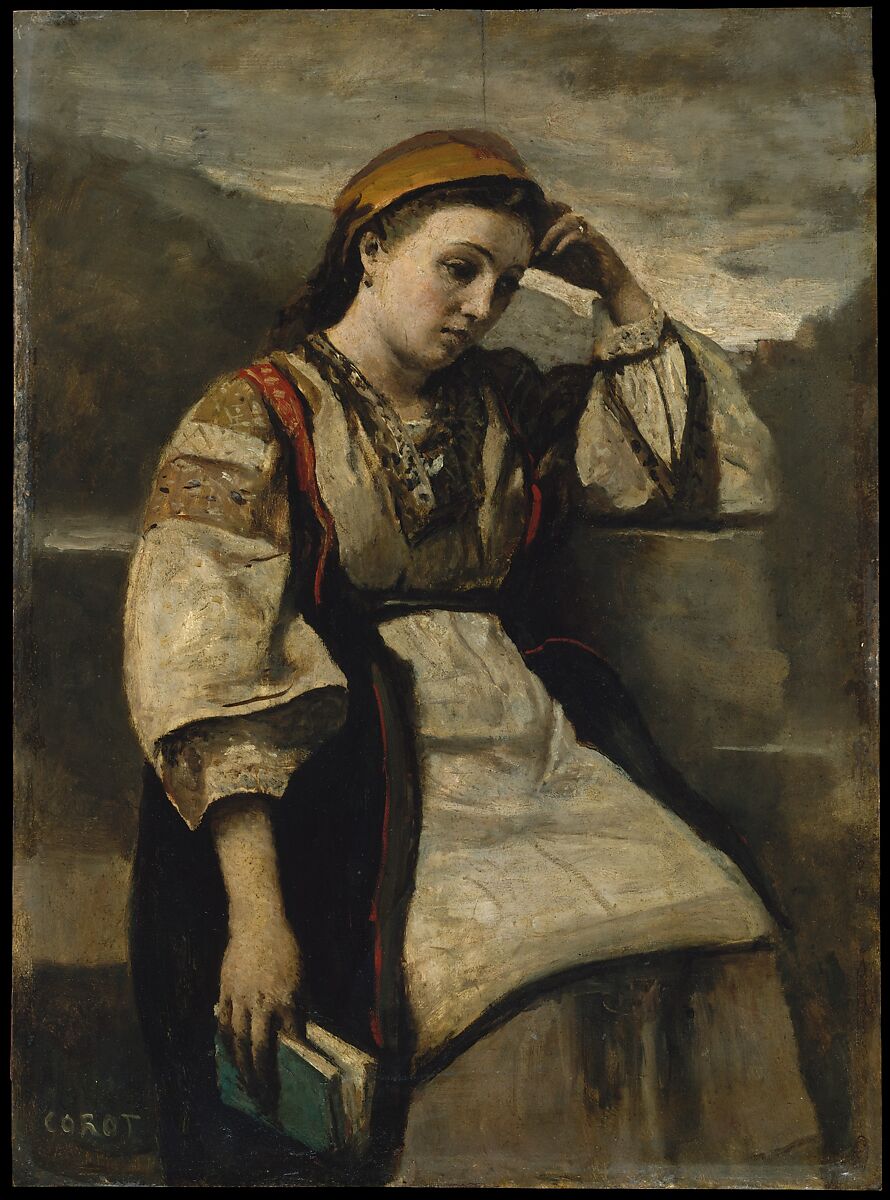 Reverie, Camille Corot French, Oil on wood