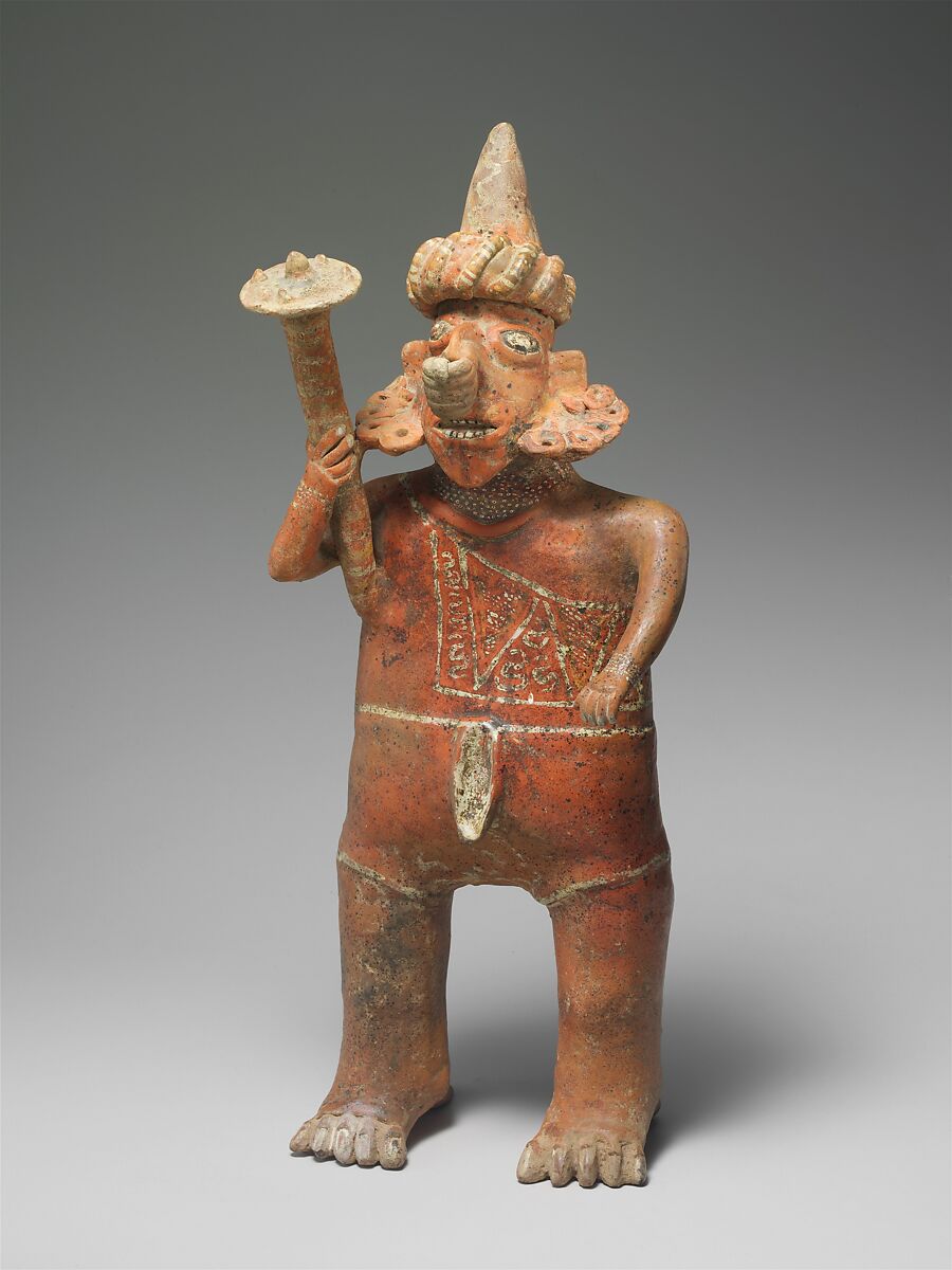 Male figure, Ixtlán del Río artist(s), Ceramic, slip, Nayarit