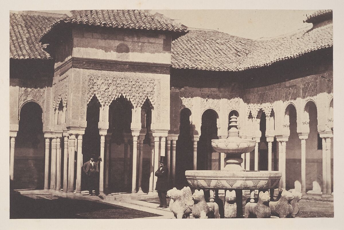 The Court of Lions in the Alhambra, Spain, John Gregory Crace British, Albumen silver print