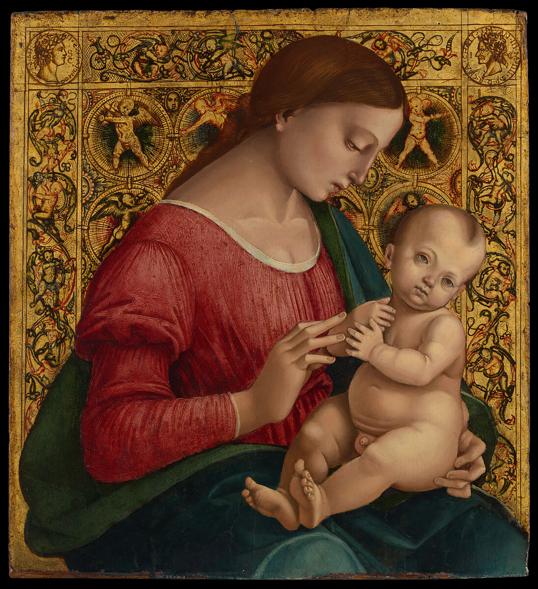 Madonna and Child, Luca Signorelli (Luca d'Egidio di Luca di Ventura) Italian, Oil and gold on wood