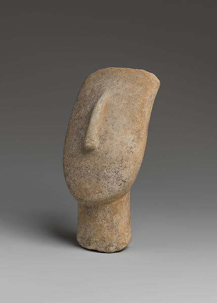 Marble head of a figure, Marble, Cycladic