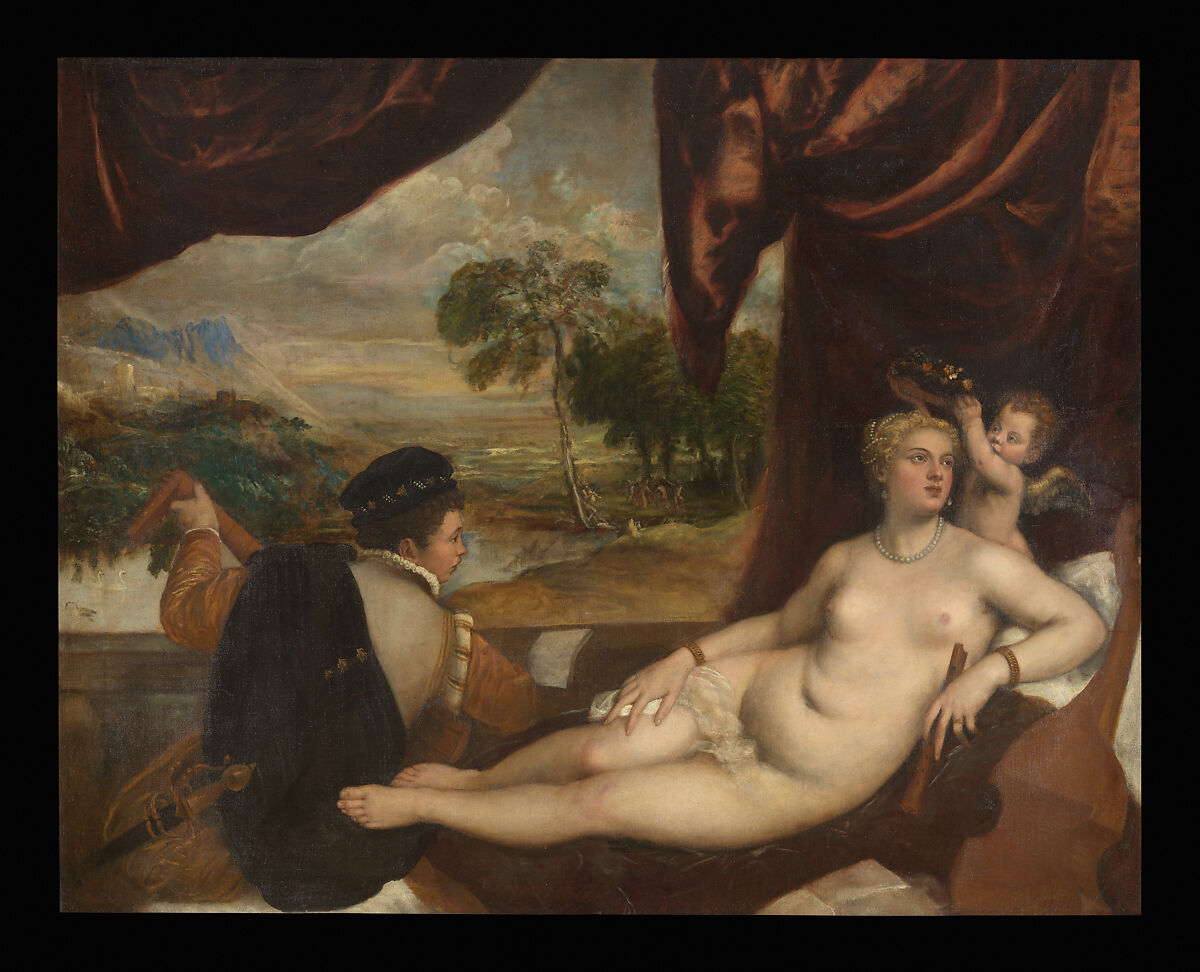 Venus and the Lute Player, Titian and Workshop Italian, Oil on canvas