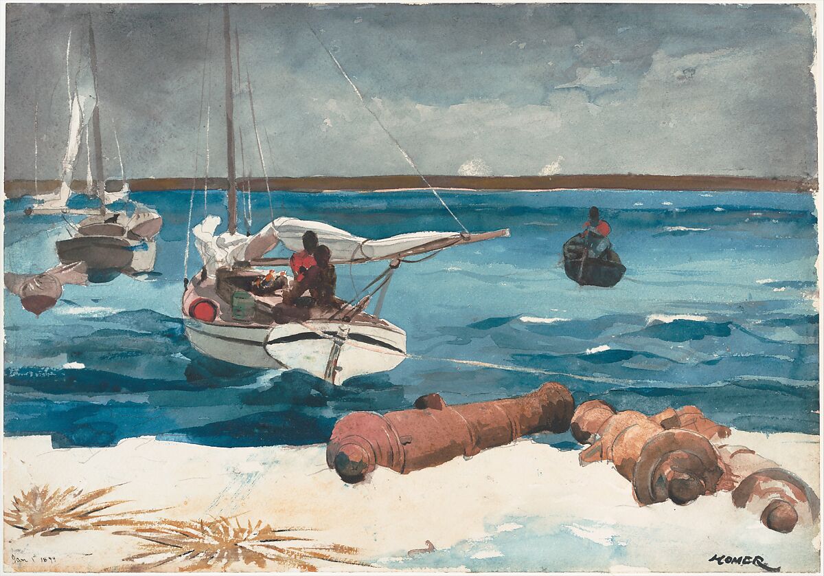 Nassau, Winslow Homer American, Watercolor and graphite on off-white wove paper, American