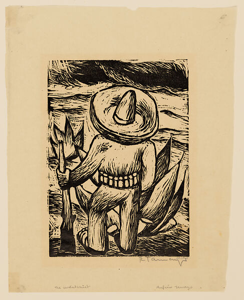 The Revolutionist, Rufino Tamayo Mexican, Woodcut on Japan paper