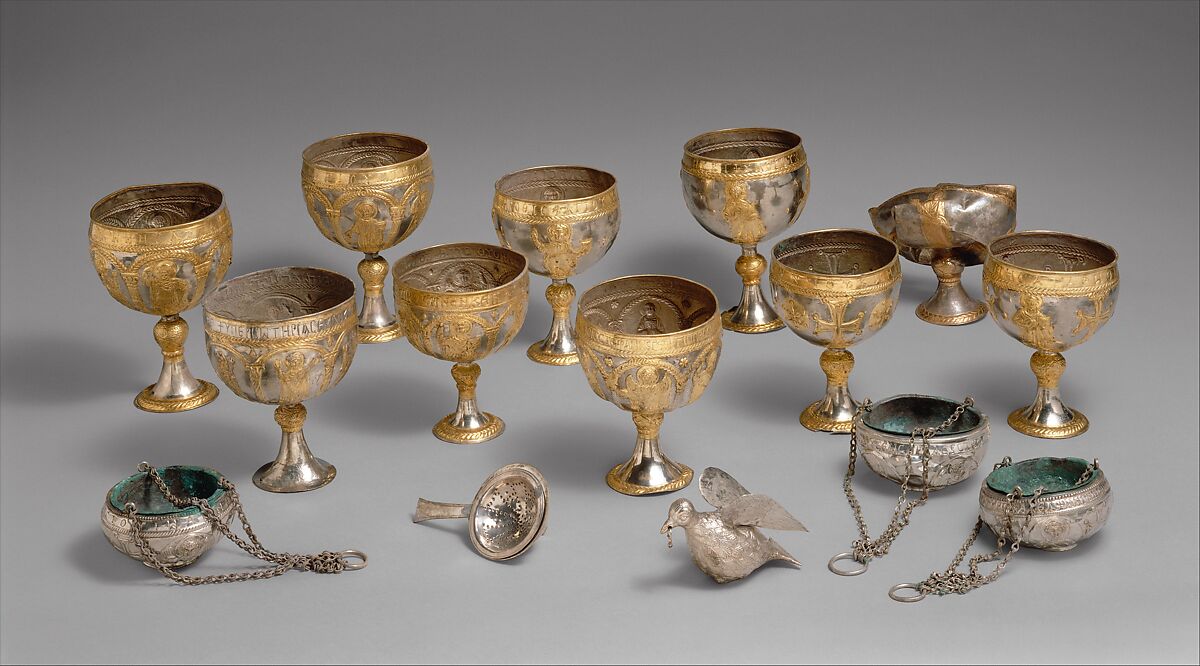 The Attarouthi Treasure, Silver and gilded silver, Byzantine