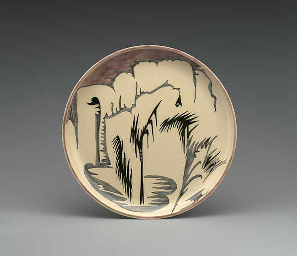 Wall plaque with reeds, T.A.C. Colenbrander  Dutch, Glazed earthenware, Dutch, The Hague