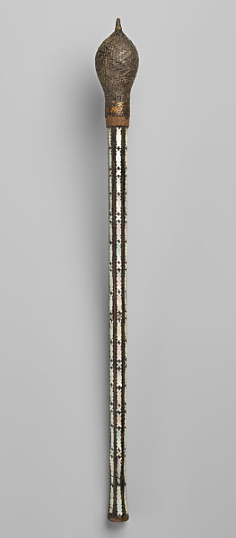 Ceremonial Staff (Wari Hau), Wood, chambered-nautilus shell, fiber, paint, Solomon Islands
