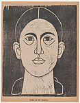 Head a young woman facing the viewer, from the portfolio 'Los pequeños grabadores en madera, alumnos de la Escuela Preparatoria de Jalisco' (Guadalajara, Mexico 1925)., María Marín de Orozco Mexican, Woodcut