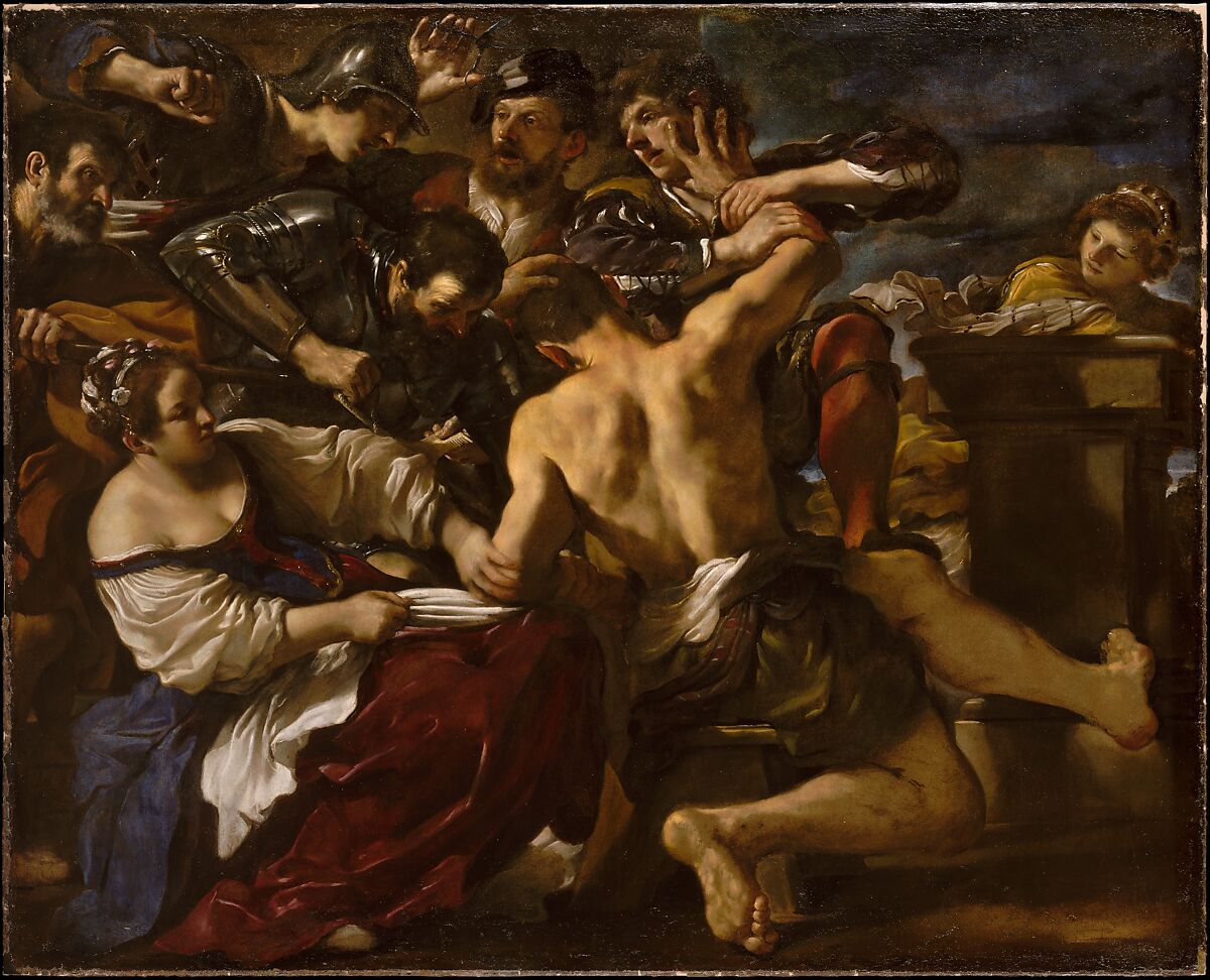 Samson Captured by the Philistines, Guercino (Giovanni Francesco Barbieri) Italian, Oil on canvas