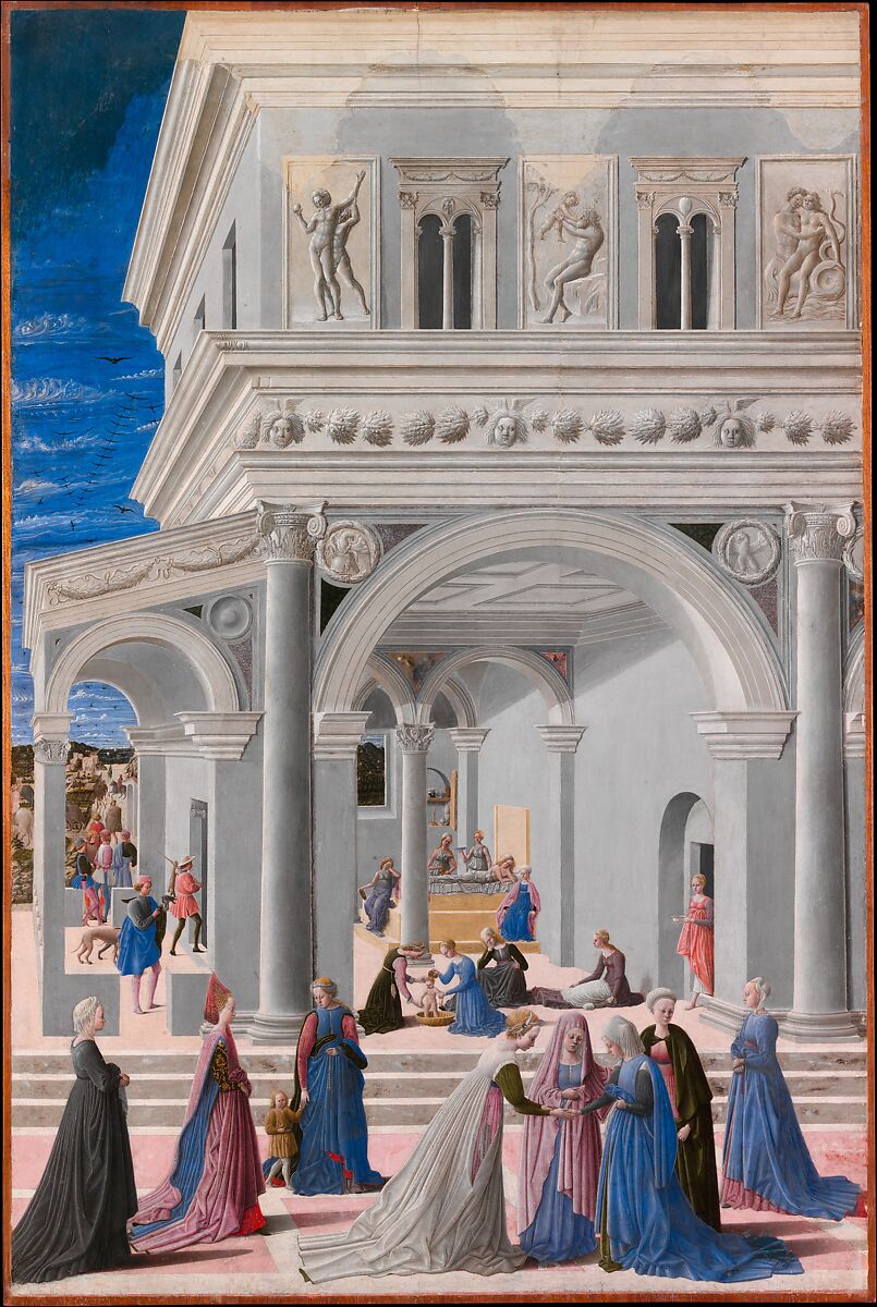 The Birth of the Virgin, Fra Carnevale (Bartolomeo di Giovanni Corradini) Italian, Tempera and oil on wood