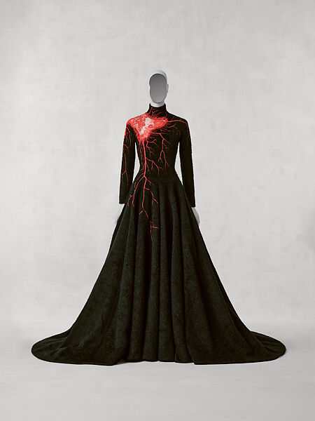 Dress, Olivier Theyskens Belgian, wool, cotton, polyester, cupro, viscose, Belgian