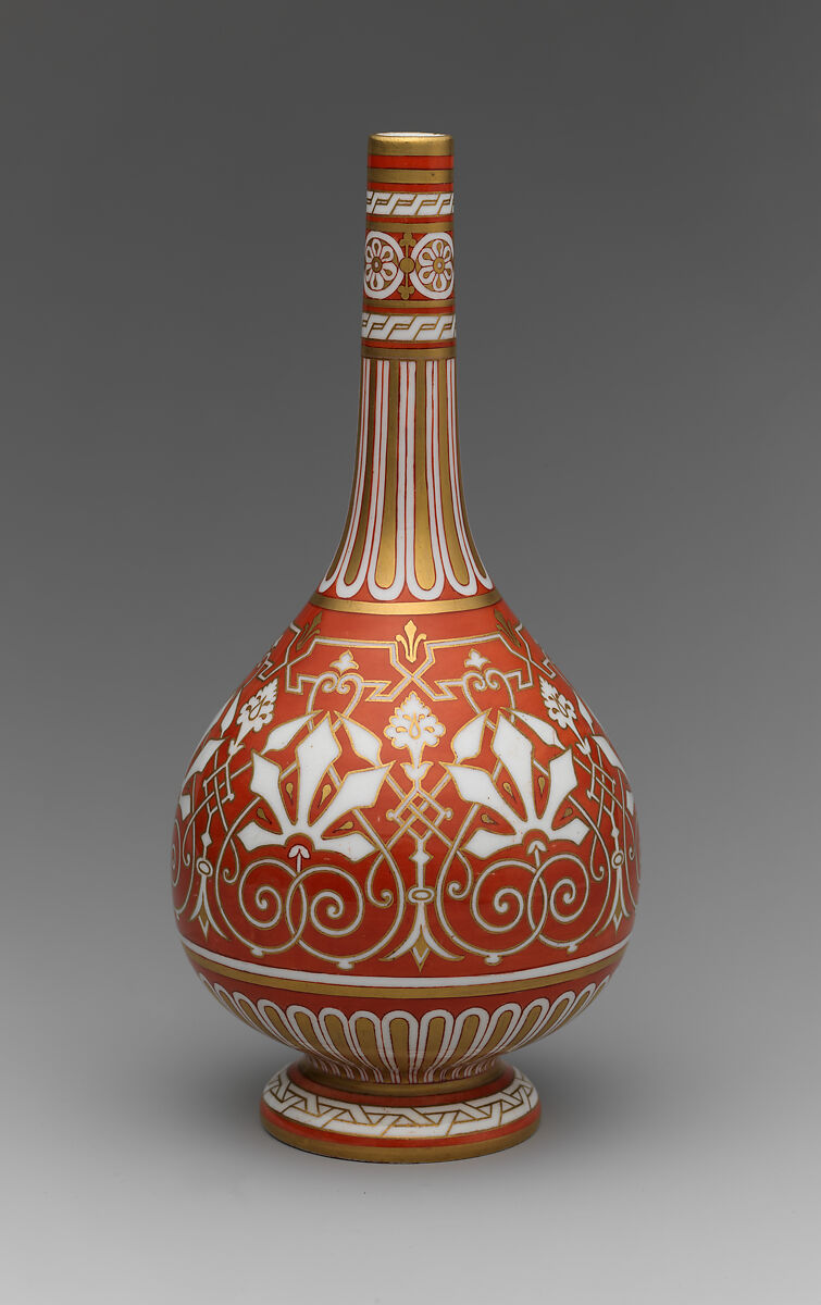 Bottle, Christopher Dresser British, Scottish, Bone china, British, Stoke-on-Trent, Staffordshire