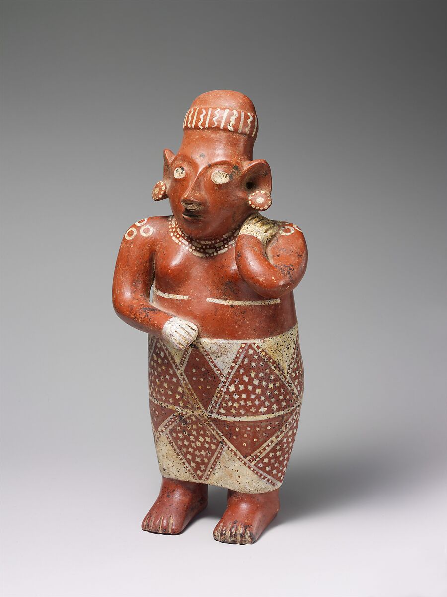 Standing female figure, Tala-Tonalá artist(s), Ceramic, slip, Tala-Tonalá