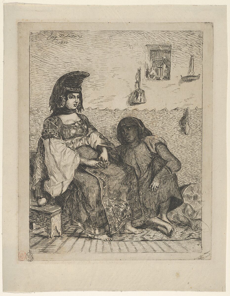 A Jewish Bride in Tangier, Eugène Delacroix French, Etching; first state of four