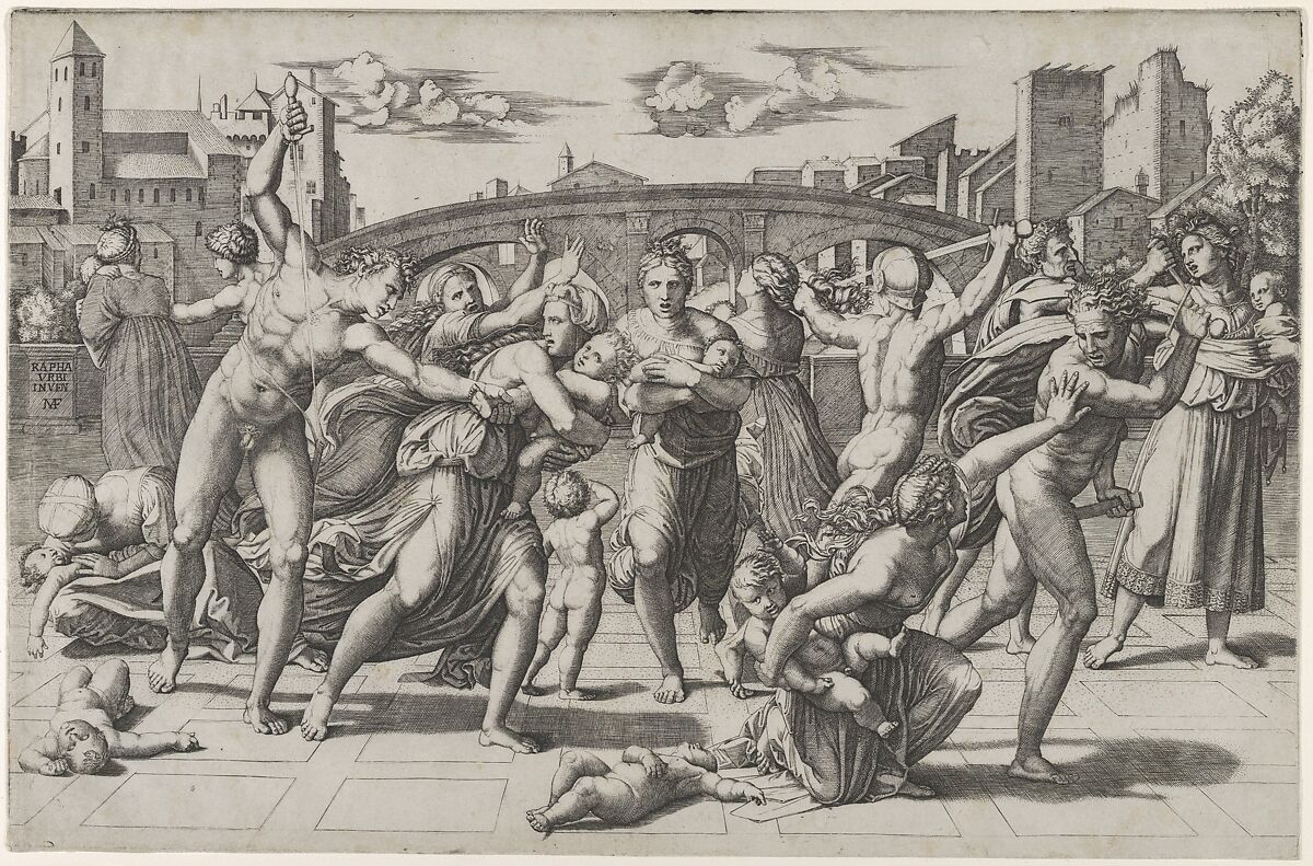 The Massacre of the Innocents, Marcantonio Raimondi Italian, Engraving