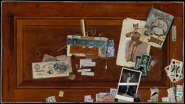 A Bachelor's Drawer, John Haberle American, Oil on canvas, American