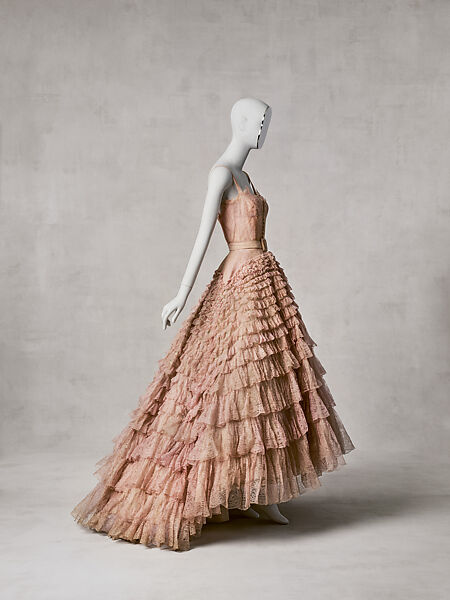 "Eugénie", House of Dior French, (a, b) rayon, cotton, silk<br/>(c) leather, French