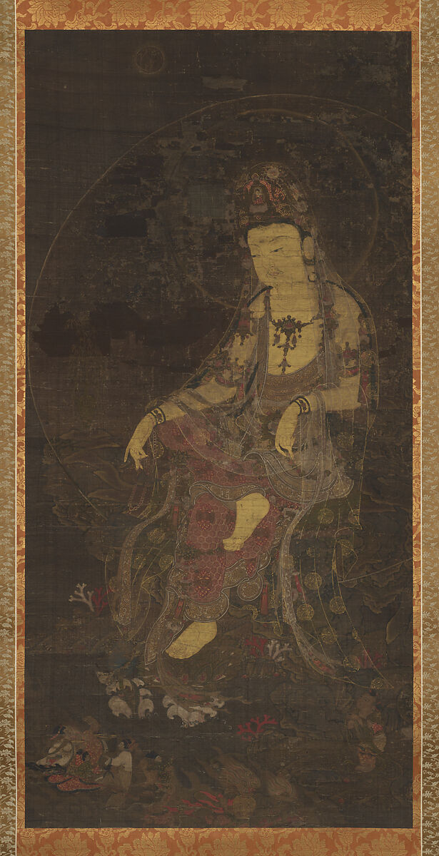 Water-moon Avalokiteshvara
, Unidentified artist, Hanging scroll; ink and color on silk, Korea