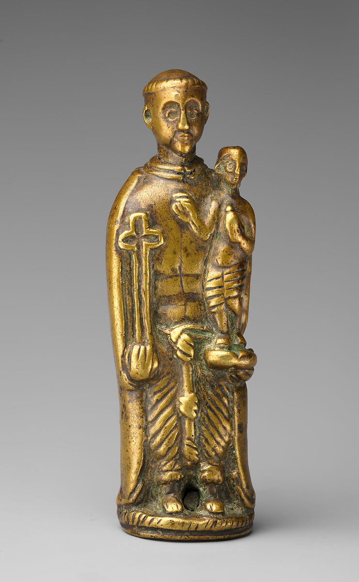 Pendant with Saint Anthony of Padua, Kongo artist, Partially hollow cast brass, Kongo peoples; Kongo Kingdom